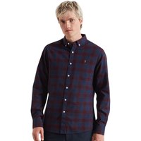 Farah Mens Brewer Check Oxford Shirt - Bordeaux - L