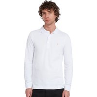 Farah Mens Blanes Long Sleeve Polo Shirt - White - L