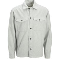 Jack And Jones Mens Perfect Relaxed Fit Overshirt - Light Grey - 2XL