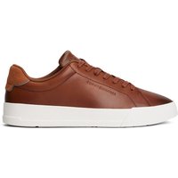 Tommy Hilfiger Mens Leather Debossed Logo Court Trainers - Winter Cognac - 10