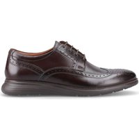 Base London Mens Flight 25 Leather Brogue Shoes - Burnt Brown - 8