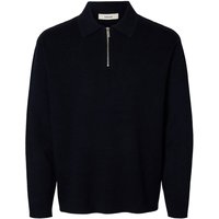 Selected Homme Mens Teller FN Relaxed Half-Zip Polo - Sky Captain - M