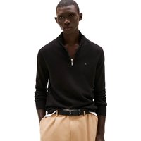 Tommy Hilfiger Mens Quarter-Zip Mock Neck Jumper - Black - L