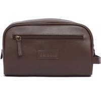 Barbour Leather Washbag - Dark Brown - One