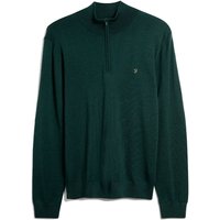 Farah Mens Redchurch Merino Wool Quarter Zip Sweater - Poplar Green - S