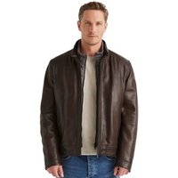 Milestone Mens Barney Leather Jacket - Brown - 38