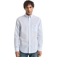 GANT Mens Regular Fit Classic Gingham Poplin Shirt - Light Blue - 4XL