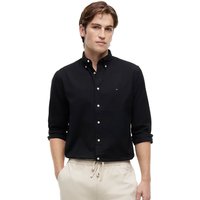Tommy Hilfiger Mens TH Flex Regular Fit Poplin Shirt - Black - 2XL