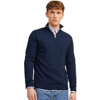 Jack And Jones Mens Plain Quarter Zip Jumper - Navy Blazer - L