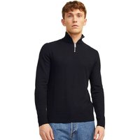 Jack And Jones Mens Plain Quarter Zip Jumper - Black - 3XL