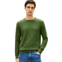 Tommy Hilfiger Mens Textured Knit Crew Neck Jumper - Pine - M