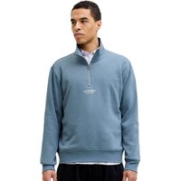 Jack And Jones Mens Soho Printed Half Zip Sweatshirt - Blue Mirage - XL