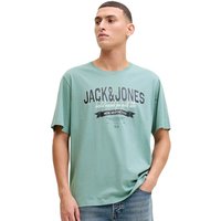 Jack And Jones Mens Logo O-Neck T-Shirt - Mineral Blue - M