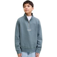 Jack And Jones Boys Soho Quarter Zip Sweater - Blue Mirage - 10