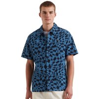 Farah Mens Angelo Short Sleeve Print Shirt - True Navy - S