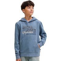 Jack And Jones Boys Logo Hoodie - Blue Mirage - 14