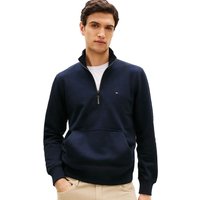 Tommy Hilfiger Mens Flag Embroidery Terry Quarter-Zip Jumper - Desert Sky - XL