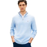Tommy Hilfiger Mens Half-Zip Mock Neck Jumper - Vessel Blue Heather - XL