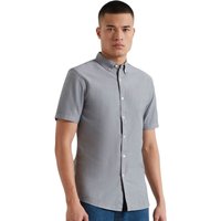 Farah Mens Brewer Short Sleeve Oxford Shirt - White/True Navy - S