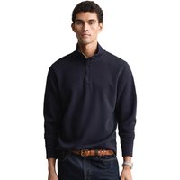 GANT Mens Light Sacker Rib Half-Zip Sweatshirt - Evening Blue - S