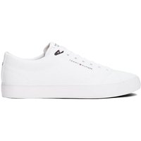Tommy Hilfiger Mens Leather Logo Lace-Up Trainers - White - 7