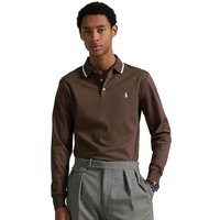 Polo Ralph Lauren Mens Custom Slim Fit Soft Cotton Polo Shirt - Nutmeg Brown Heather - XL