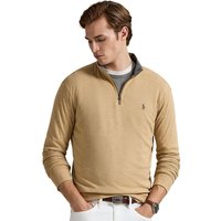 Polo Ralph Lauren Mens Luxury Jersey Quarter-Zip Pullover - Classic Camel Heather - XL
