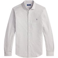 Polo Ralph Lauren Mens Houndstooth Jersey Spread-Collar Shirt - Antique Cream Puppytooth - L