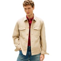 Tommy Hilfiger Mens Flag Embroidery Twill Shirt Jacket - Sandalwood - L