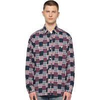 Edwin Mens Work Shirt - Green/Red - M