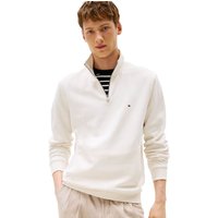 Tommy Hilfiger Mens Performance Quarter-Zip Intechno Knit Jumper - Ivory Petal - S