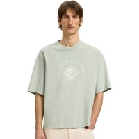 Selected Homme Mens Norman Graphic Boxy T-Shirt - Aqua Gray - L