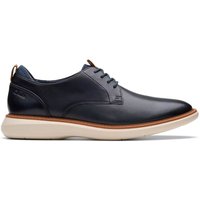 Clarks Mens Brantin Plain Shoes - Navy Leather - 12