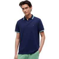 Tommy Hilfiger Mens Contrast Collar Cuffs Regular Fit Polo Shirt - Carbon Navy - M