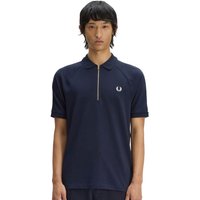 Fred Perry Mens Cable Taped Polo Shirt - Navy - L