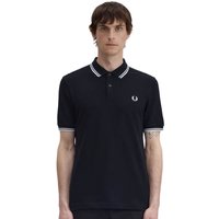 Fred Perry Mens M3600 Polo Shirt - Black/White/White - XS