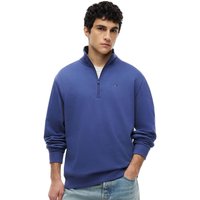 Tommy Jeans Mens Tommy Flag Fleece Quarter-Zip Jumper - Blue Storm - M