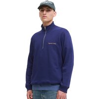 Jack And Jones Mens Norrebro EMB 1/4 Zip Sweatshirt - Ocean Cavern - S