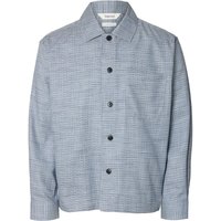 Selected Homme Mens Henry Relaxed Fit Overshirt - Ocean Cavern - M