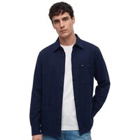 Tommy Hilfiger Mens Regular Fit Lyocell Overshirt - Carbon Navy - S
