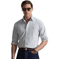 Polo Ralph Lauren Mens Custom Fit Striped Oxford Shirt - Navy/White - L