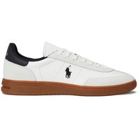 Polo Ralph Lauren Mens Bedford Leather-Suede Trainers - White/Black - 10