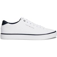 Tommy Hilfiger Mens Low Profile Leather Trainers - White - 10
