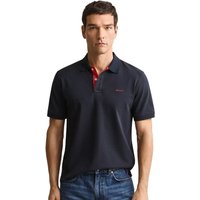 GANT Mens Contrast Pique Polo Shirt - Evening Blue - 3XL