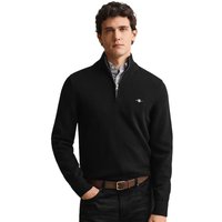 GANT Mens Casual Cotton Half-Zip Sweater - Black - 3XL