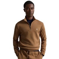 Polo Ralph Lauren Mens Double-Knit Quarter-Zip Pullover Sweater - Brown - L