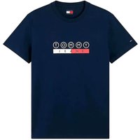 Tommy Jeans Mens Slim Fit Play Logo T-Shirt - Dark Blue - M