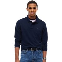 Tommy Jeans Mens Regular Fit Essential Long Sleeve Polo Shirt - Dark Blue - M