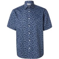 Selected Homme Mens Regular Fit Performance Short Sleeve Shirt - Sky Captain - XL