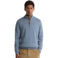 Barbour Mens Cotton Quarter-Zip Jumper - Tarn Blue - M